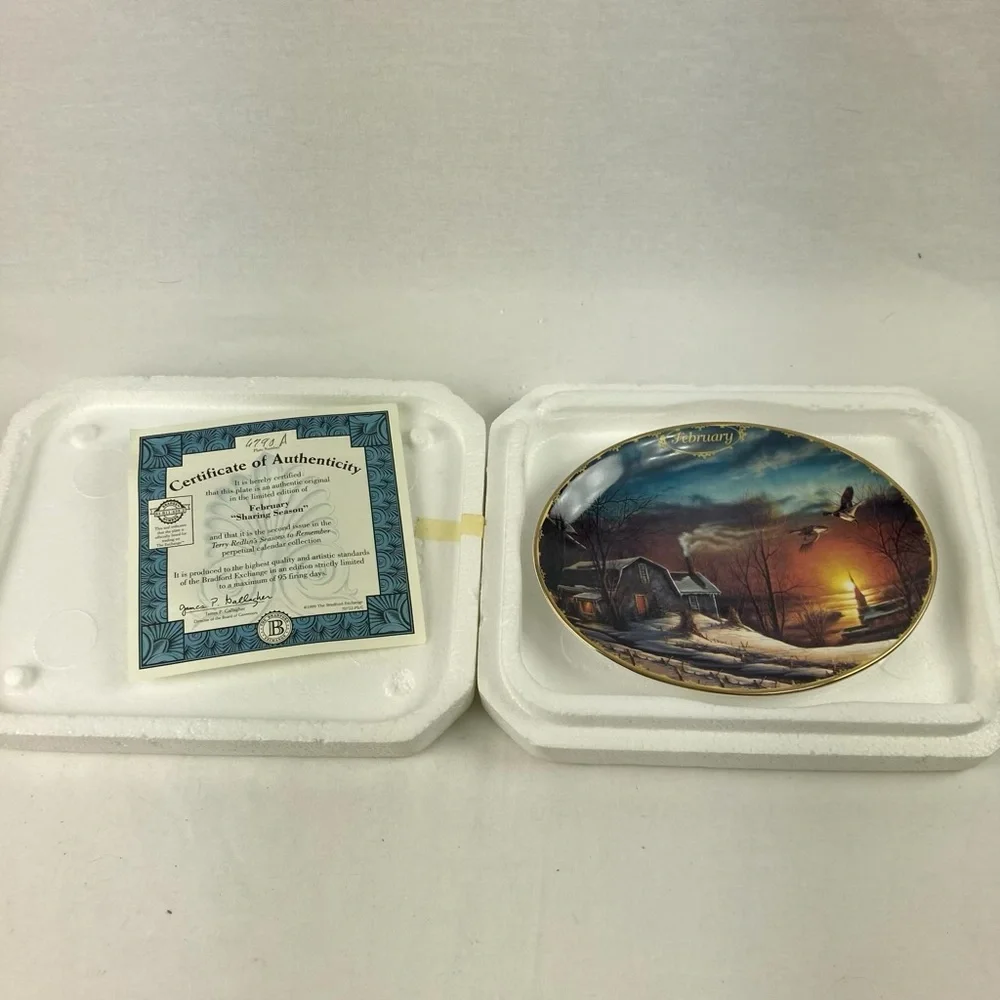 The Bradford Exchange FEBRUARY Sharing Season Plate Seasons to Remember #2 1999